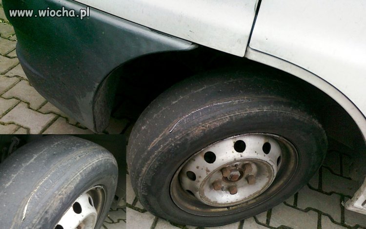 Na takich oponach koleś jeździ ...