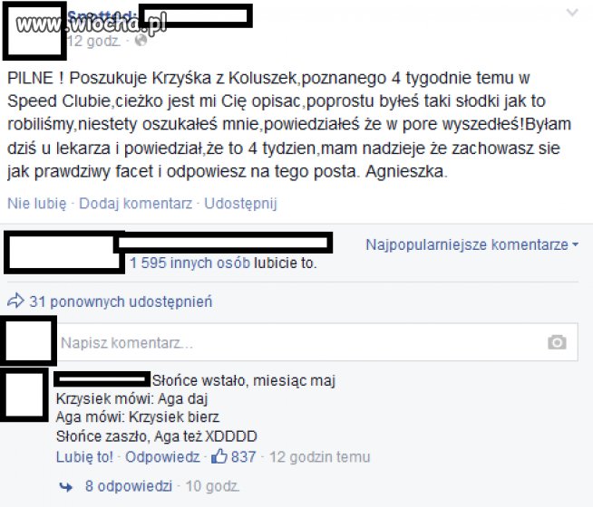 Krzysio z Koluszek - poszukiwany żywy lub martwy.