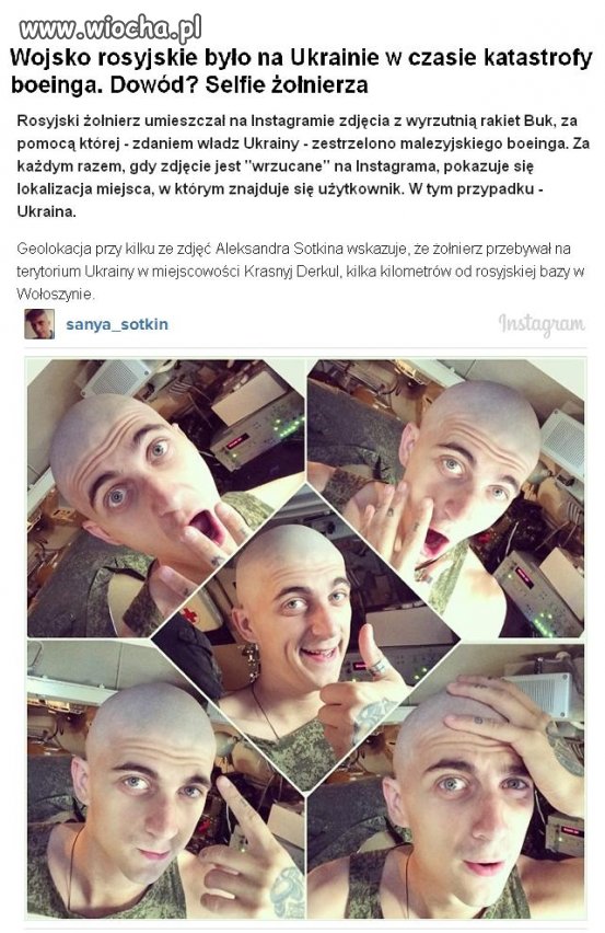 Śliczny i fotogeniczny ruski żołnierz