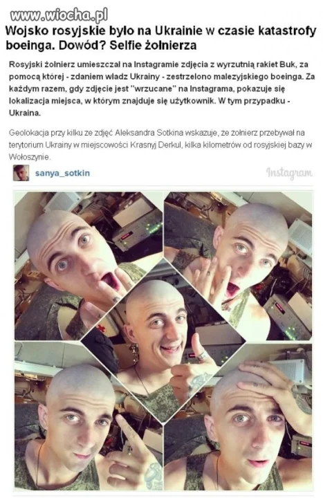 Śliczny i fotogeniczny ruski żołnierz