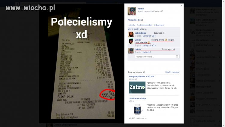 Znaleziony szpan kasy na fb!