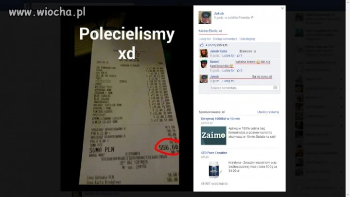 Znaleziony szpan kasy na fb!