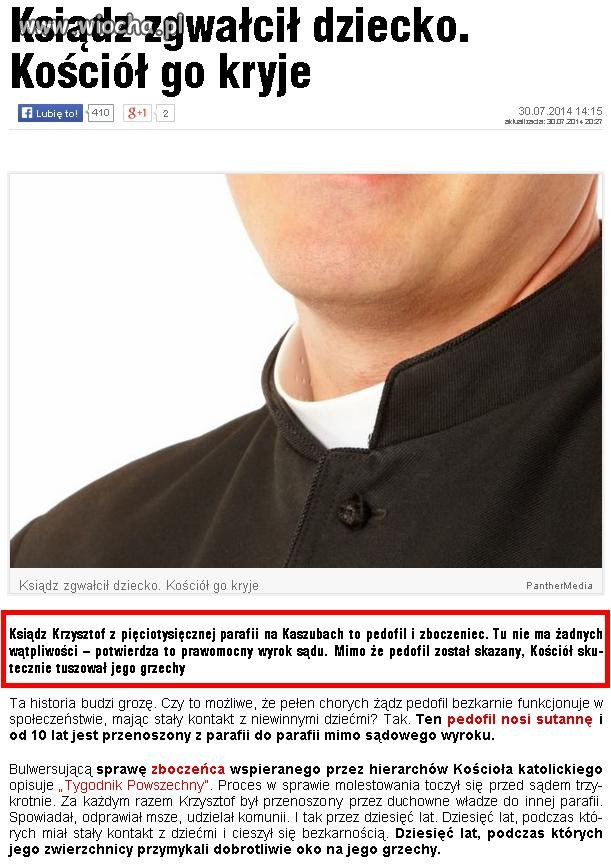 Ksiądz zgwałcił dziecko!!