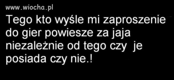 Zaproszenia do gier na fb