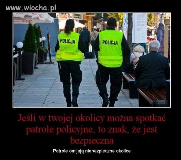 Patrole omijają niebezpieczne okolice ...