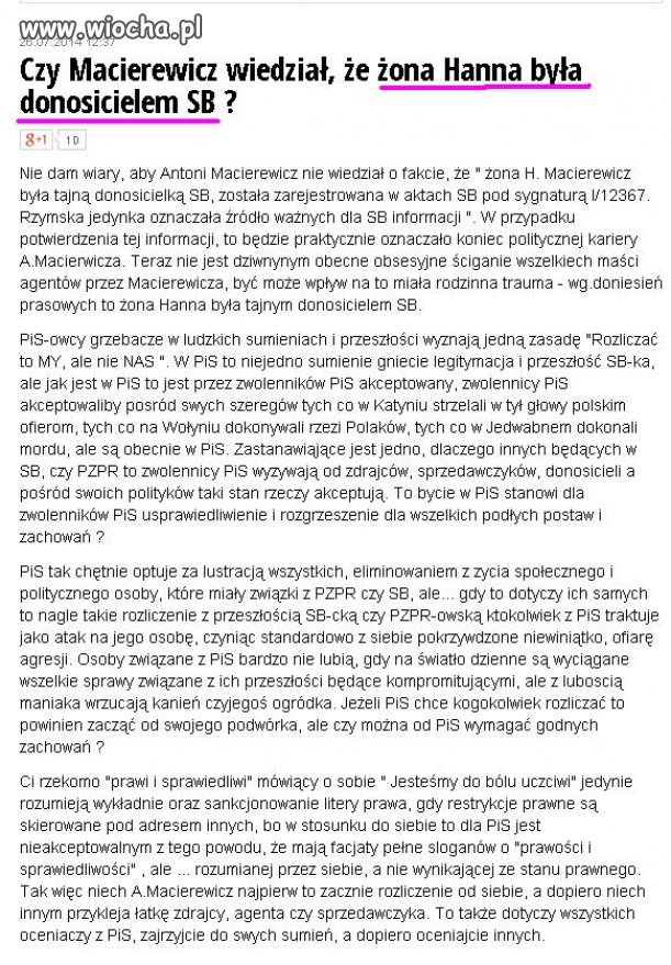Żona Macierewicza