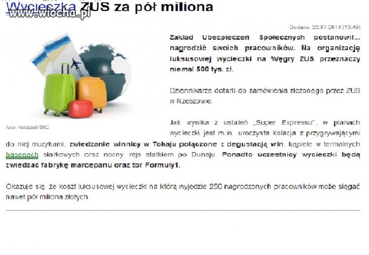 Wiocha dla tych świń z ZUSu