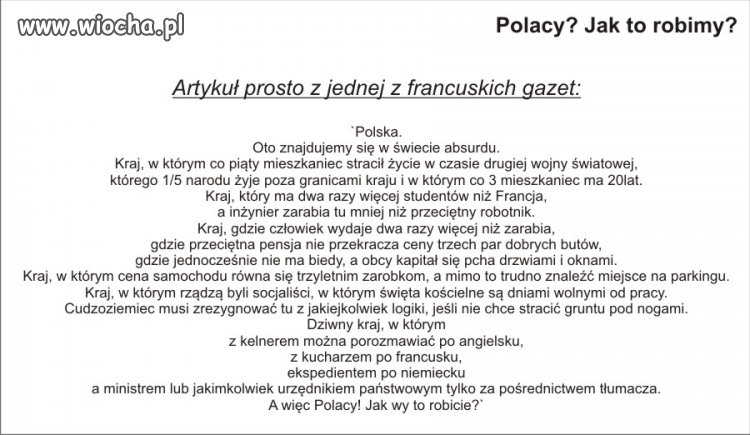Polacy! Jak my to robimy???