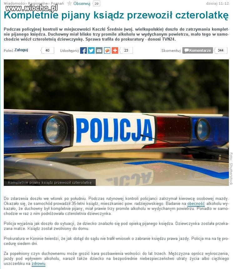 Kompletnie pijany kierowca z czteroletnią dziewczynką 