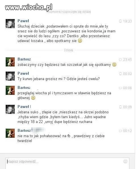 Groźby na facebooku 