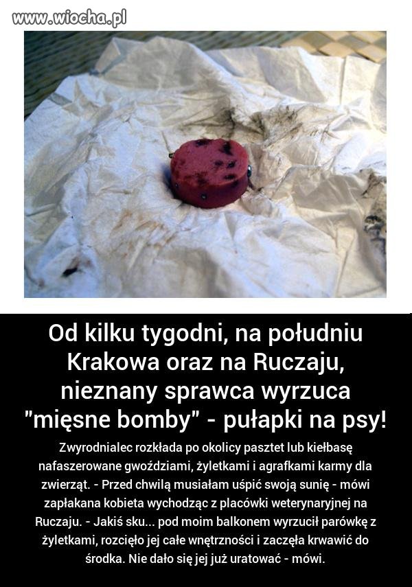 Taką 'mięsną bombę' trzeba dać temu idiocie.