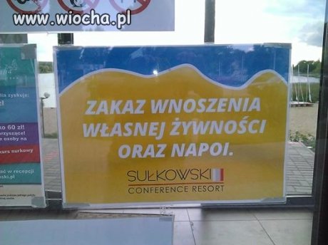 Zakaz wnoszenia własnej żywności na plażę.