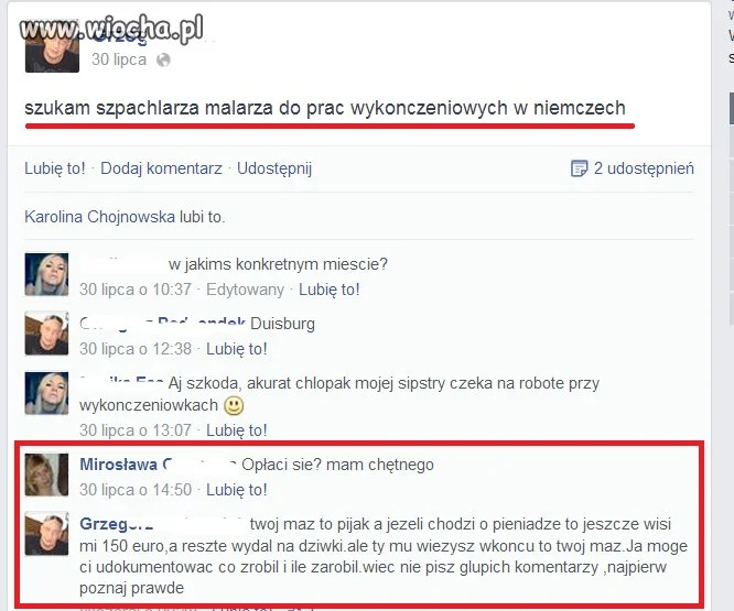 Ogłoszenie na facebook'u