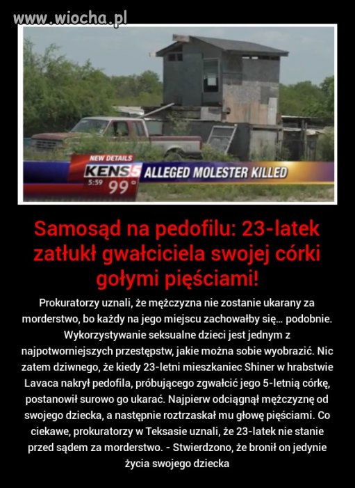 Zabił gwałciciela swojej 5-letniej córki