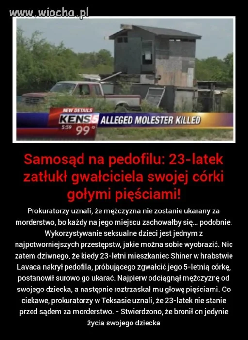 Zabił gwałciciela swojej 5-letniej córki
