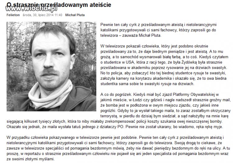 Bajka o strasznie prześladowanym ateiście