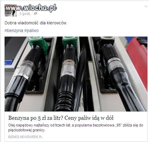 Idą wybory cena paliwa idzie w dół .