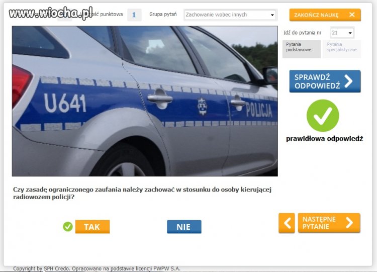 1 z pytań z kursu prawojazdy c
