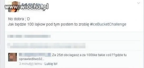 "IceBucketChallenge" za 100 lajków
