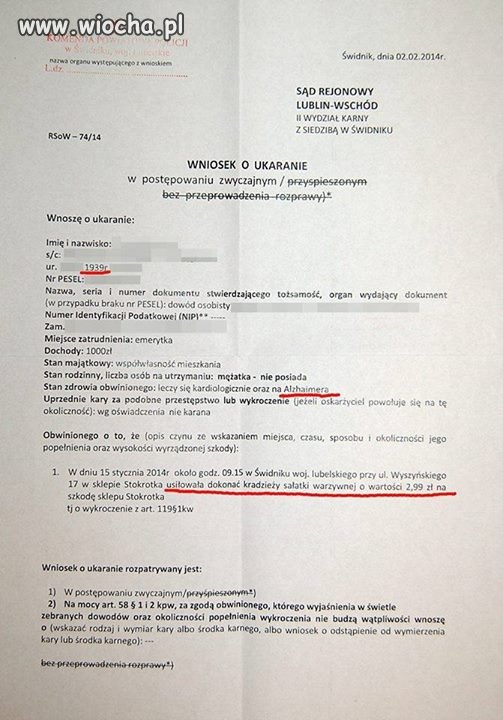 Tak, należy sądzić babinki kradnące w warzywniaku