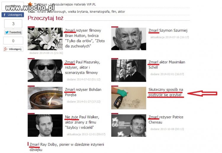 Dział nekrologów i praktycznych porad wp.pl