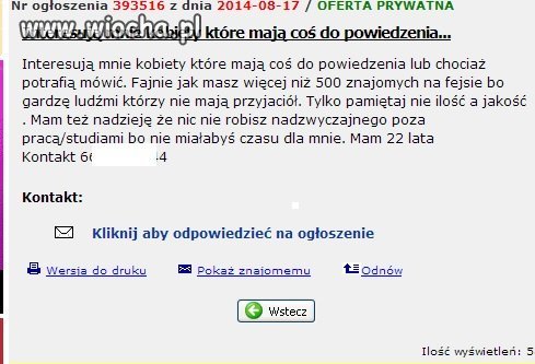 Ogłoszenie na XXI wiek