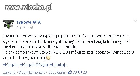 Właśnie dlatego powinien zacząć czytać.