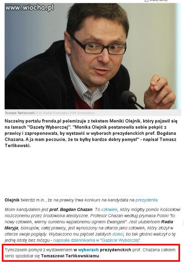 Chazan na Prezydenta!!!