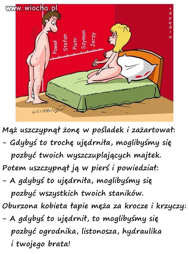 Mąż uszczypnął żonę i zażartował: