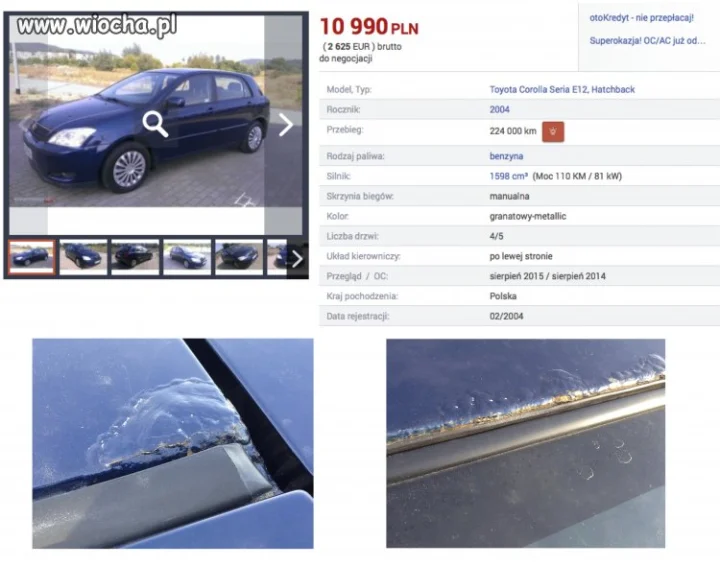 TOYOTA COROLLA - IGŁA