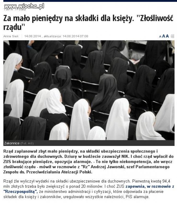 Dlaczego to rząd ma za nich płacić? 