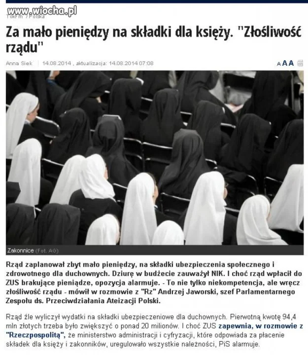 Dlaczego to rząd ma za nich płacić? 