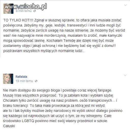Przecież to tylko kot. A ono tylko walczy o prawa.