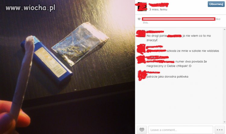 Nie ma to jak chwalenie sie publicznie marihuaną