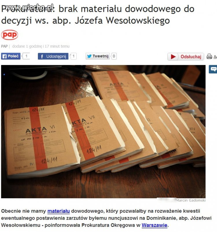 Biskup pedofil, a dowodów nie ma