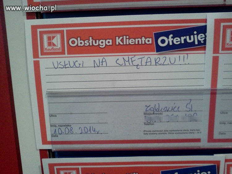 Takie ogłoszenie tylko w Kauflandzie 