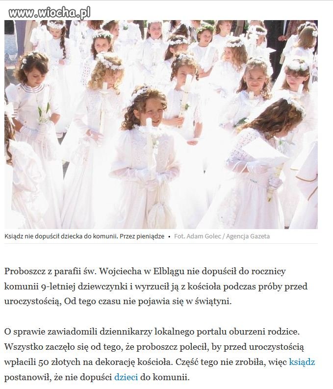 Proboszcz nie dopuścił do uroczystości
