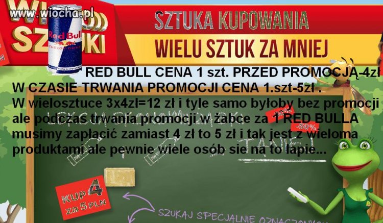 CENA 1 szt. RED BULLA PRZED PROMOCJĄ 4 zł podczas