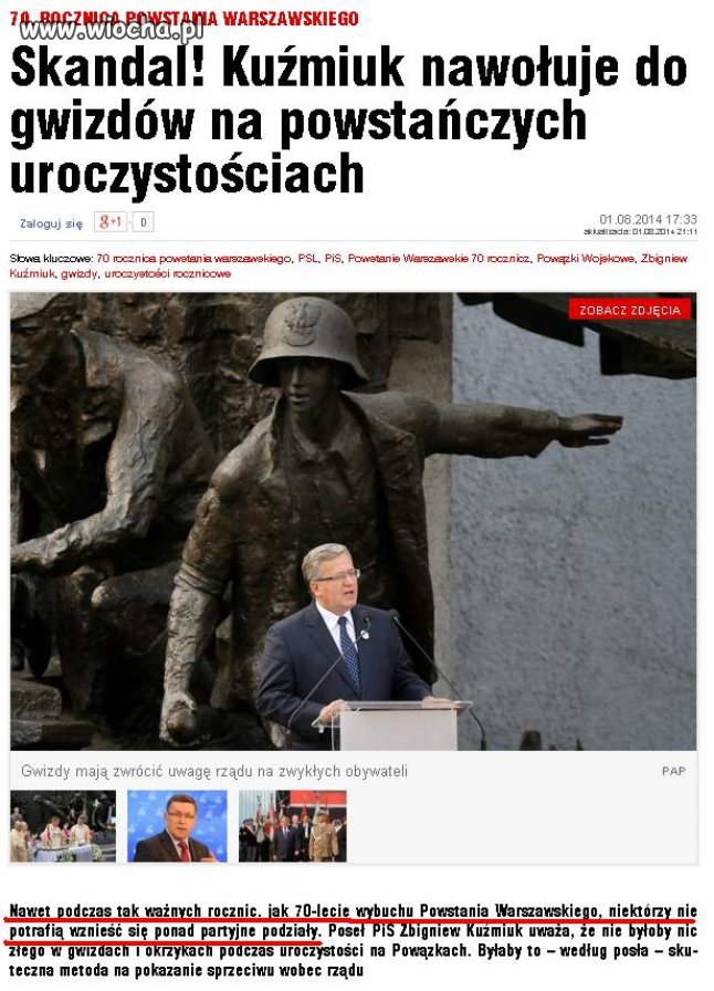 Jak nie smoleńskie trumny to teraz Powstanie Warszawskie