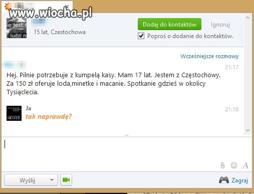 Siedzę sobie spokojnie na gg 