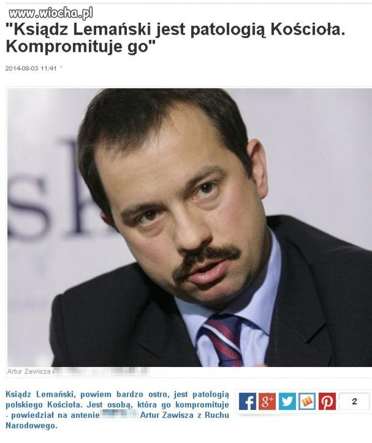 Dla Zawiszy to Lemański jest patologią kościoła 