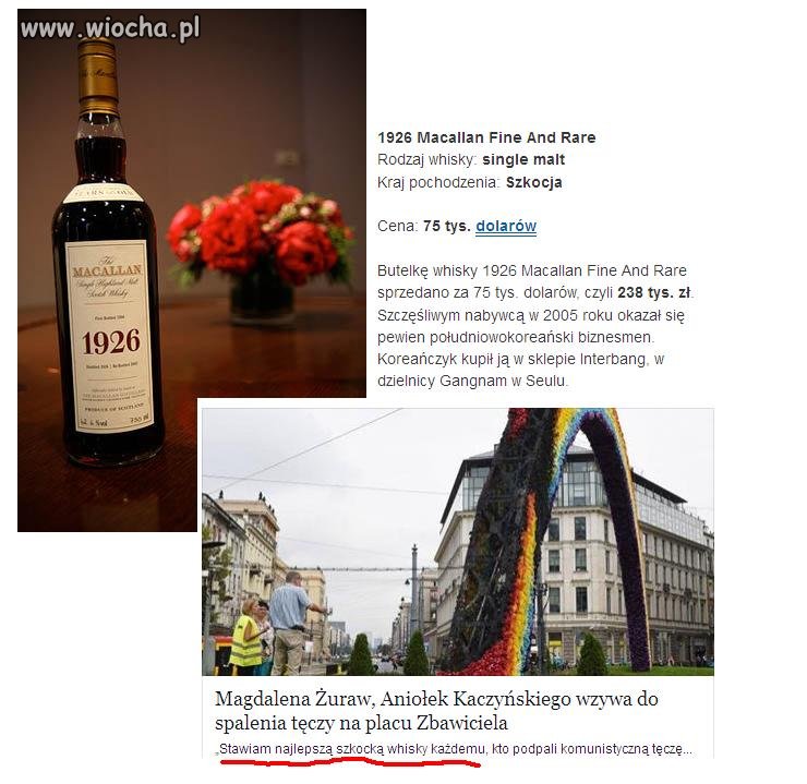 Magdalena Żuraw,Stawia najlepsza Szkocką Whisky