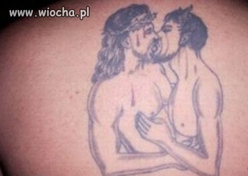Tatuaż z Jezusem.