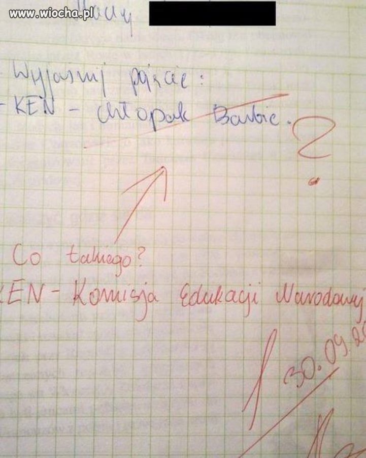 Z uczniowskich zeszytów