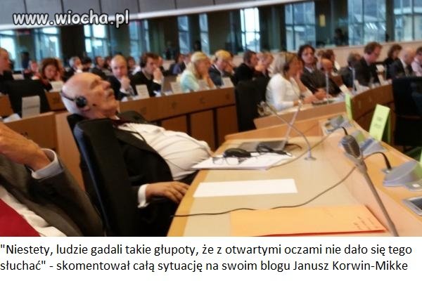 JKM zasnął w Parlamencie Europejskim...