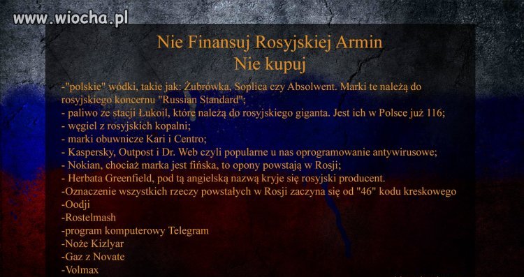 Nie Finansuj Wojny. Odpłać Putinowi 