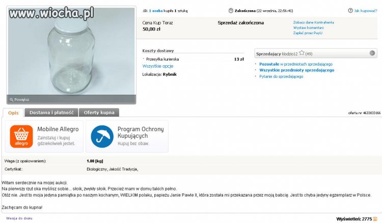 I to nawet ktoś kupił 