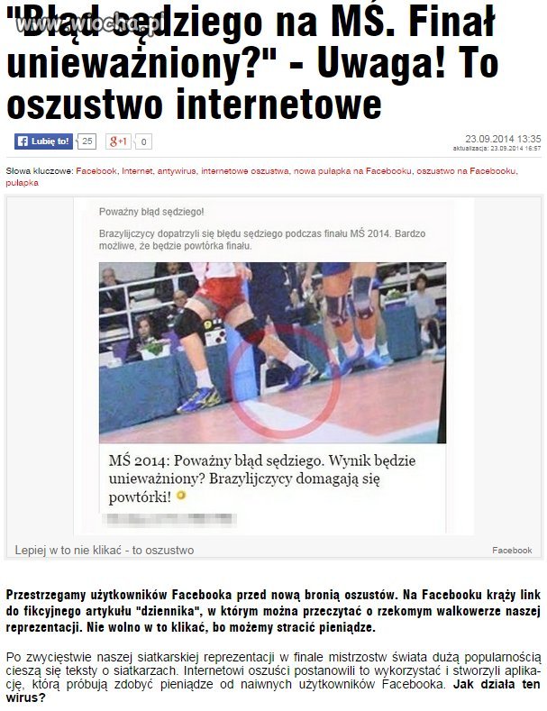 Kolejne oszustwo na Facebooku