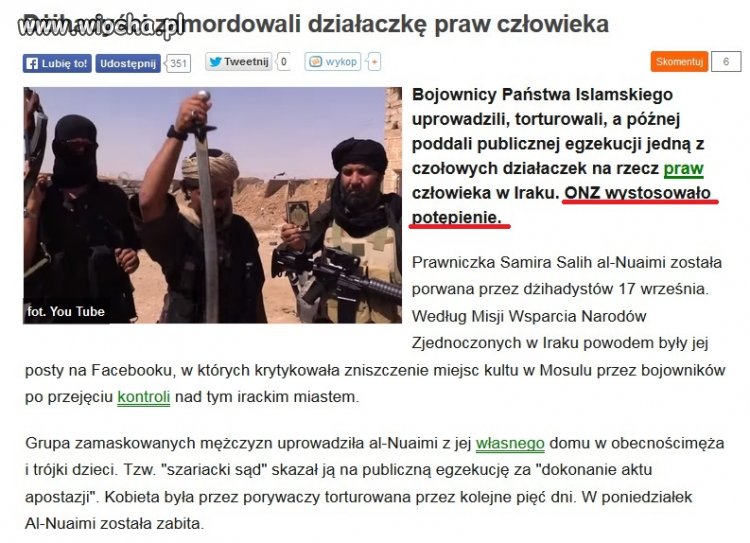 Kolejna ofiara islamistów, ONZ to potępiło