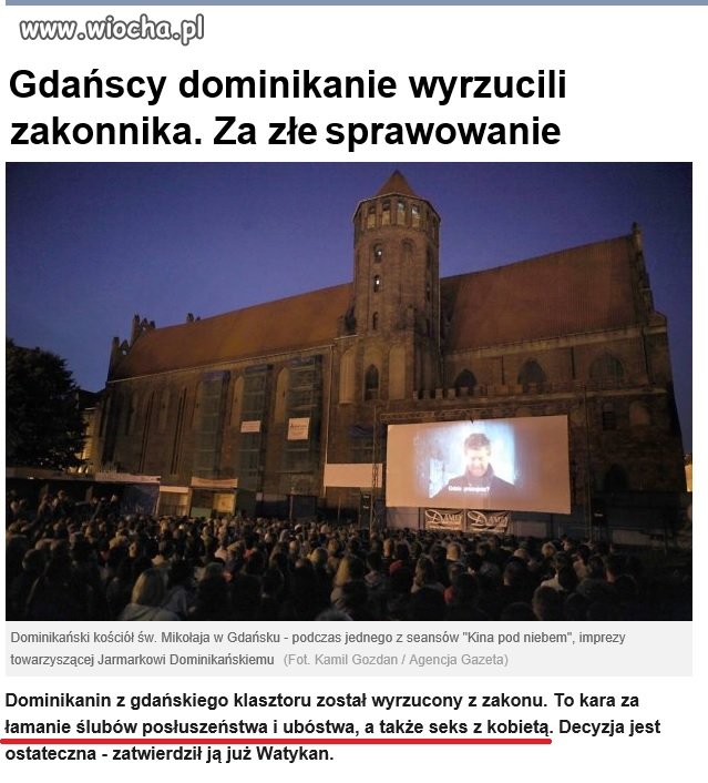 Zakonnik upił i zgwałcił, ale to tylko...